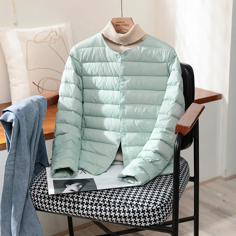 Women’s Lightweight Collarless Quilted Puffer Jacket