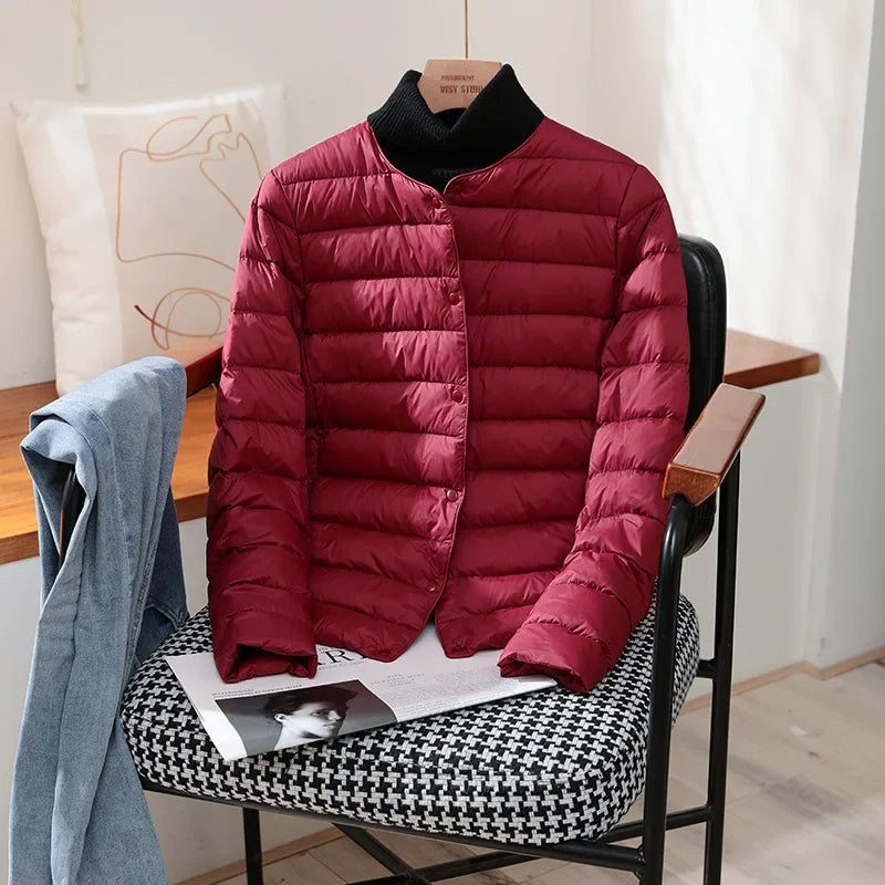 Women’s Lightweight Collarless Quilted Puffer Jacket
