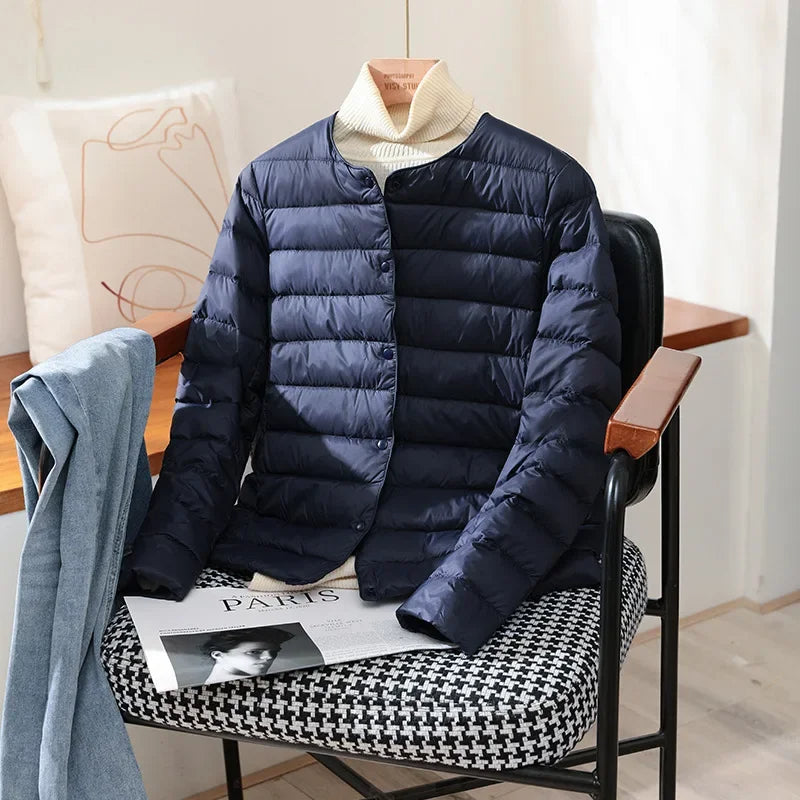 Women’s Lightweight Collarless Quilted Puffer Jacket
