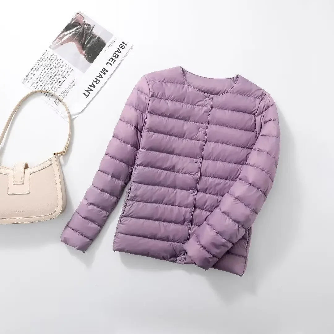 Women’s Lightweight Collarless Quilted Puffer Jacket
