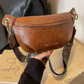Women's Curved Crossbody Sling Bag with Woven Strap