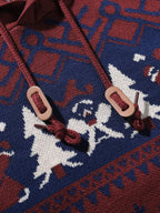 Men’s Reindeer Jacquard Knit Hooded Christmas Sweater