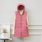 Women’s Longline Hooded Quilted Puffer Gilet