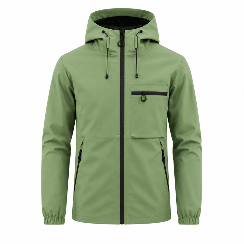 Men’s Hooded Technical Outdoor Jacket with Zip Chest Pocket