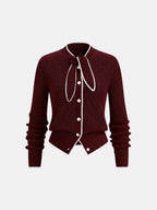 Women’s Ribbed Knit Scarf Neck Cardigan