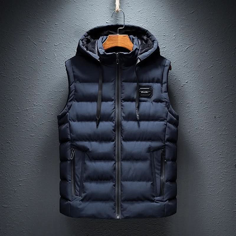 Men’s Hooded Quilted Puffer Gilet with Zip Pockets