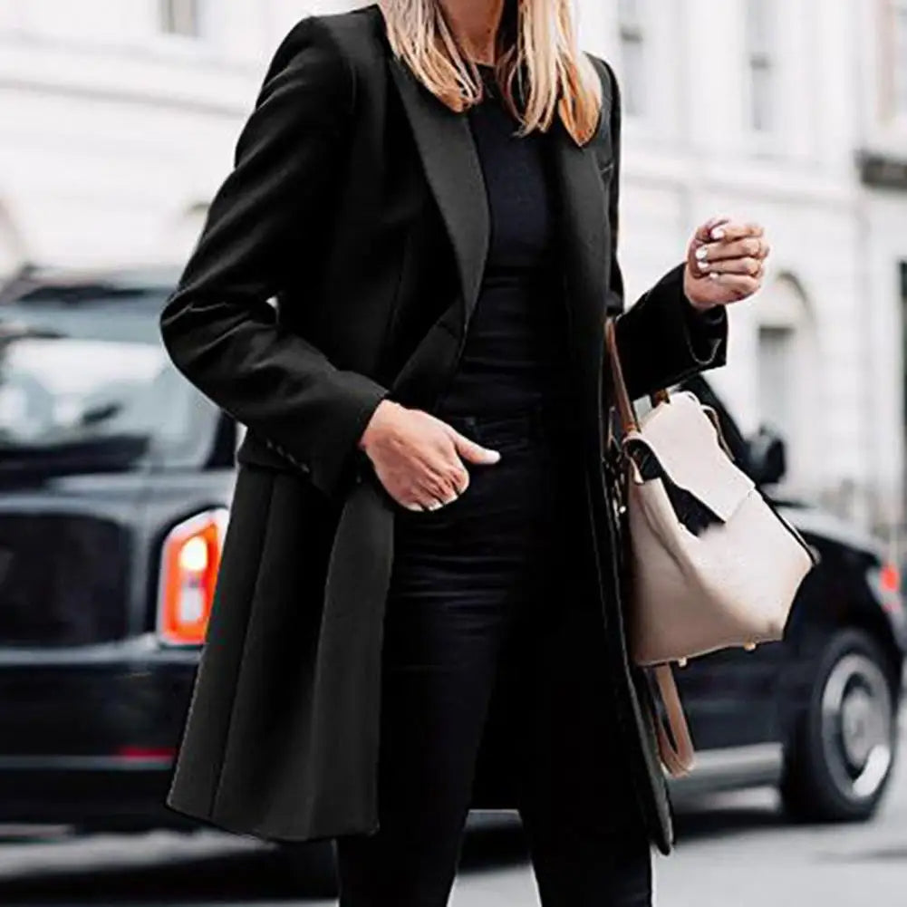 Women’s Single-Breasted Longline Tailored Coat