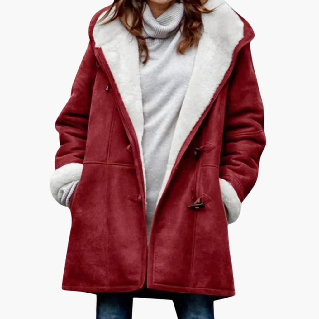 Women’s Faux Sherpa Lined Hooded Toggle Coat