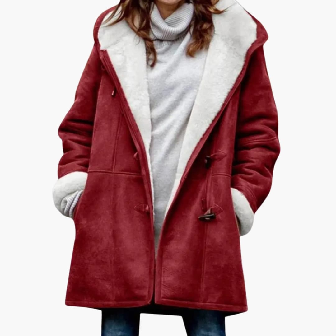 Women’s Faux Sherpa Lined Hooded Toggle Coat