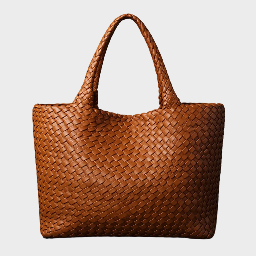 Women’s Hand-Woven Faux Leather Tote Bag