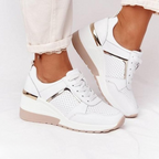 Women's Perforated Wedge Sneakers