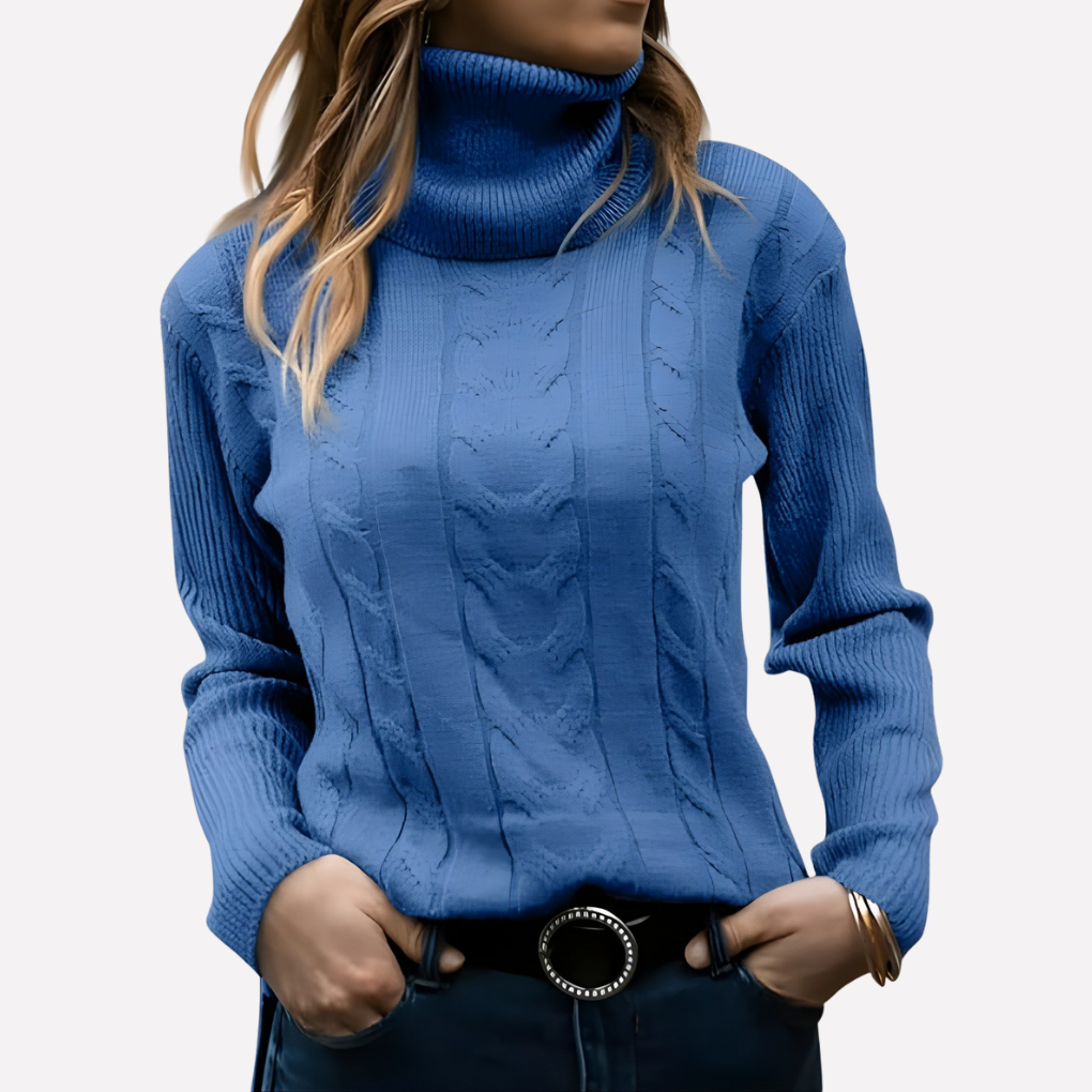 Women’s Cable Knit Turtleneck Sweater