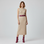 Women's Ribbed Sleeveless Knit Midi Dress