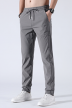 Men's Slim Fit Drawstring Woven Track Pants