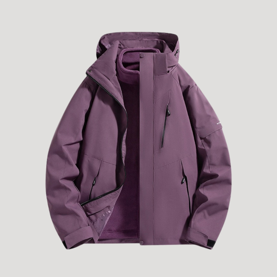 Women’s Colour Block Fleece Lined Hooded Outdoor Jacket