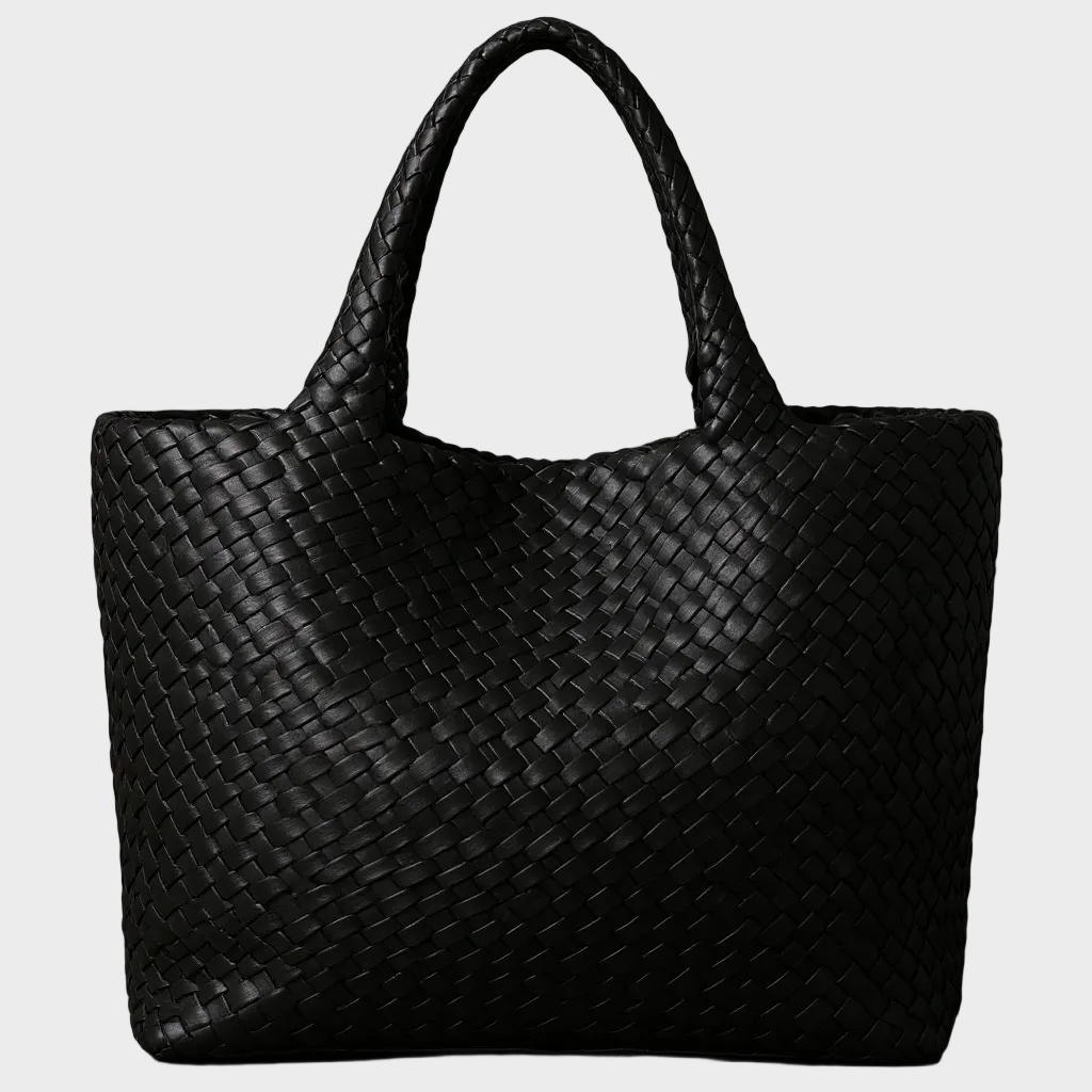 Women’s Hand-Woven Faux Leather Tote Bag