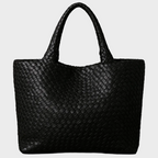 Women’s Hand-Woven Faux Leather Tote Bag