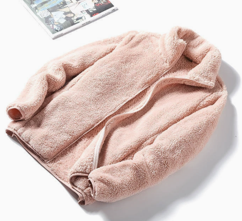 Women's Fluffy Plush Fleece Zip-Up Jacket with Stand Collar