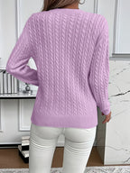 Women’s Classic Cable Knit Mock Neck Sweater