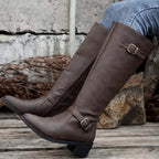 Women's Buckle Strap Knee High Riding Boots