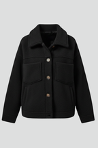Women's Textured Teddy Shacket with Patch Pockets