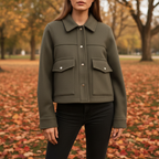 Women’s Cropped Snap-Button Jacket