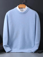 Men's Mock Neck Soft Knit Pullover Sweater