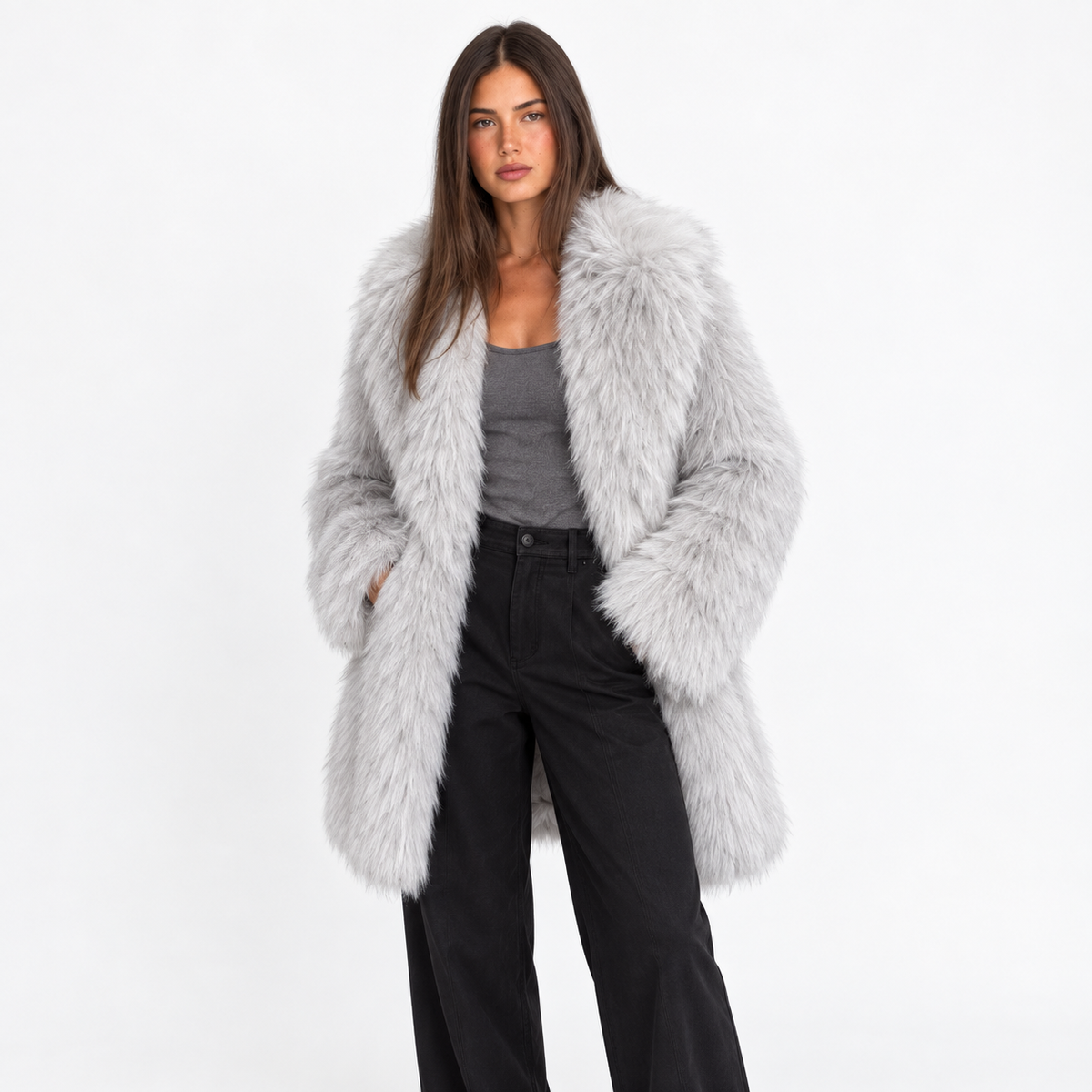 Women’s Shaggy Faux Fur Coat