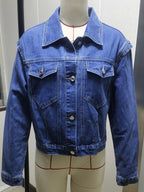 Women's Classic Cropped Denim Trucker Jacket
