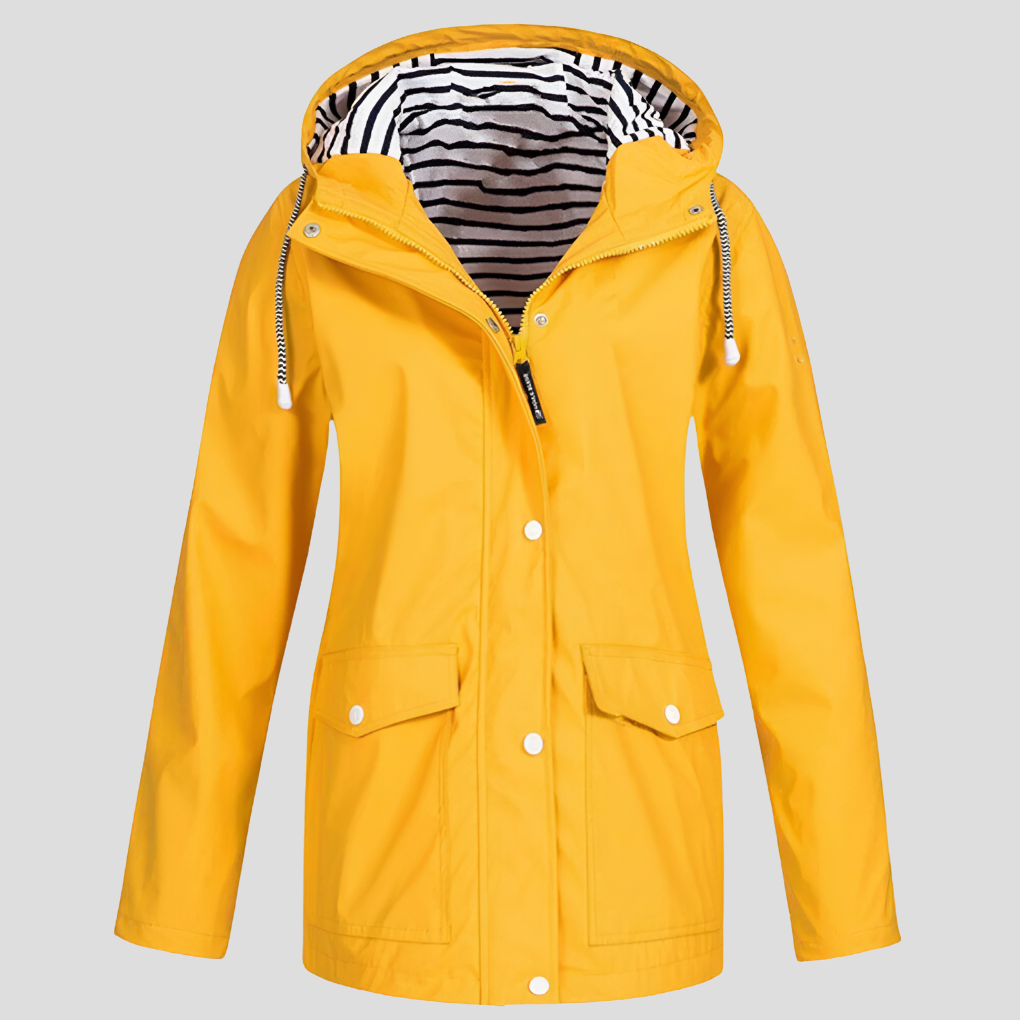 Women's Hooded Zip-Up Waterproof Rain Jacket