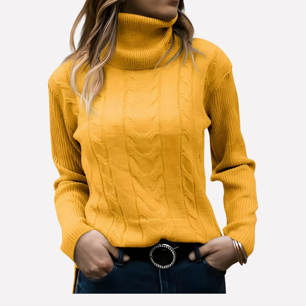 Women’s Cable Knit Turtleneck Sweater