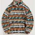 Men’s Southwestern Print Sherpa Fleece Quarter-Zip Pullover