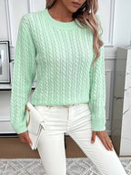 Women’s Classic Cable Knit Mock Neck Sweater