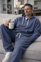 Men's Waffle Knit Quarter-Zip Hoodie Set