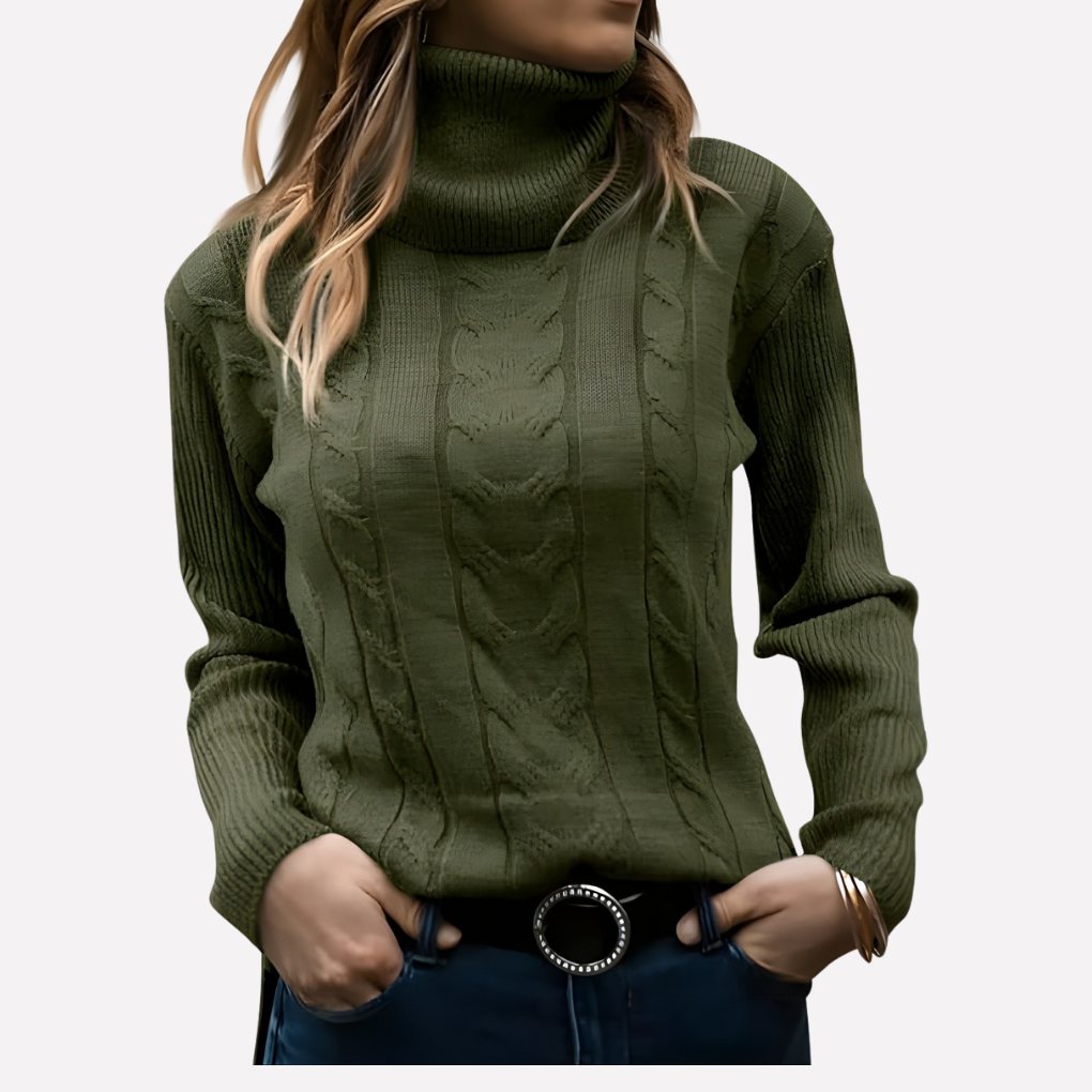 Women’s Cable Knit Turtleneck Sweater
