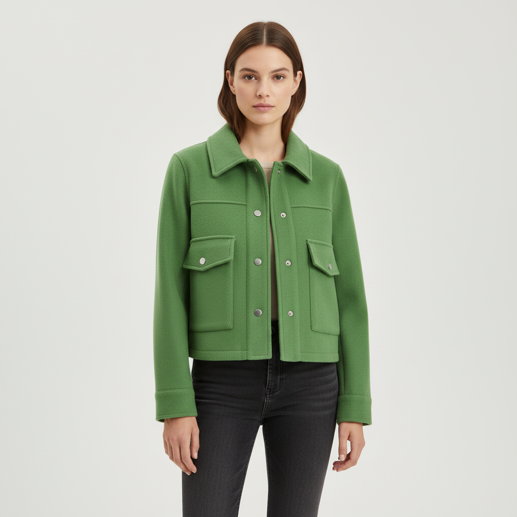 Women’s Cropped Snap-Button Jacket
