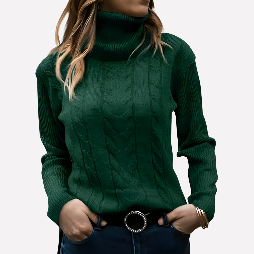Women’s Cable Knit Turtleneck Sweater