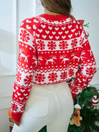 Women’s Reindeer and Snowflake Jacquard Christmas Sweater