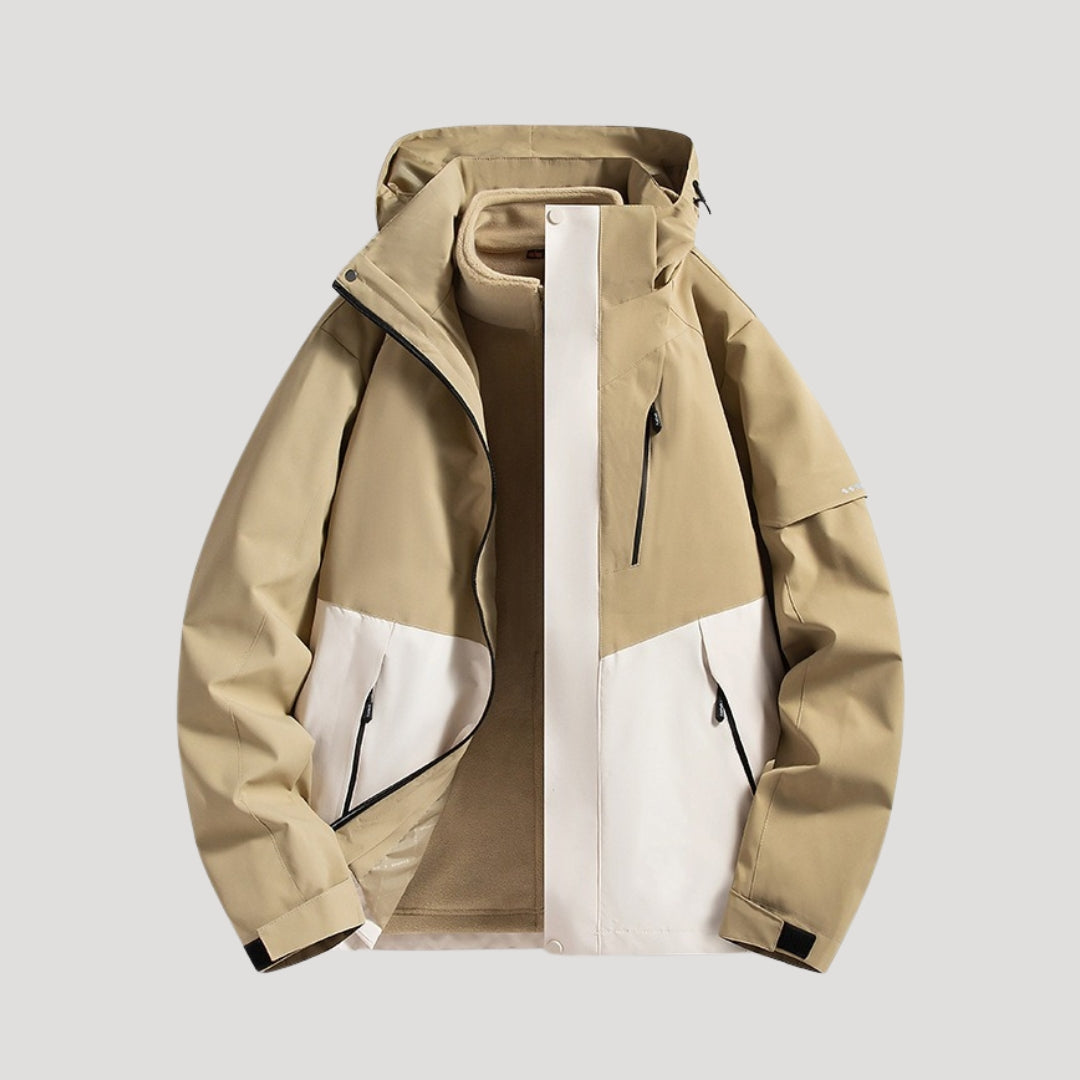 Women’s Colour Block Fleece Lined Hooded Outdoor Jacket