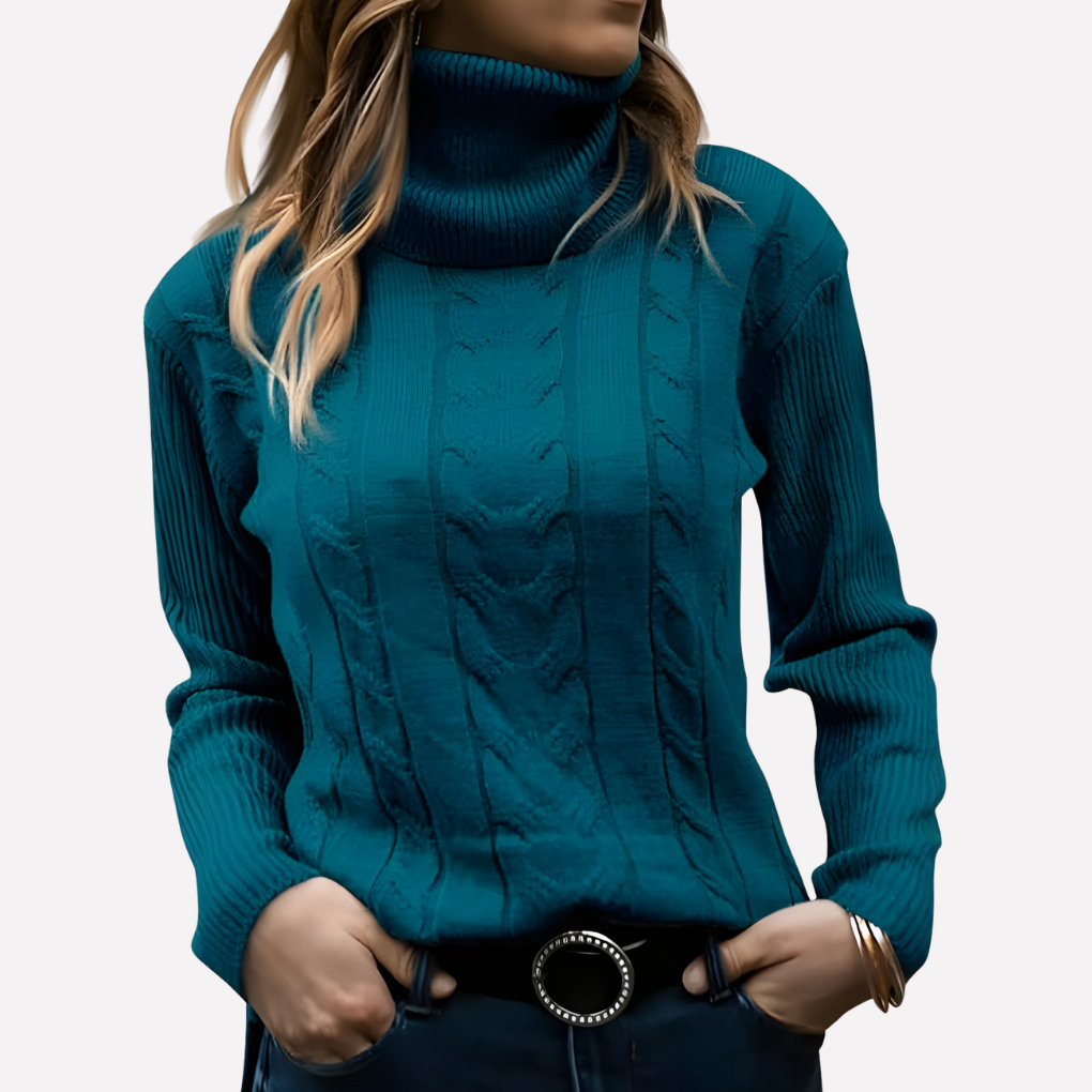 Women’s Cable Knit Turtleneck Sweater