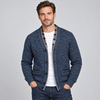 Men's Fleece Lined Shawl Collar Knit Cardigan