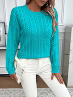 Women’s Classic Cable Knit Mock Neck Sweater