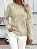 Women’s Classic Cable Knit Mock Neck Sweater