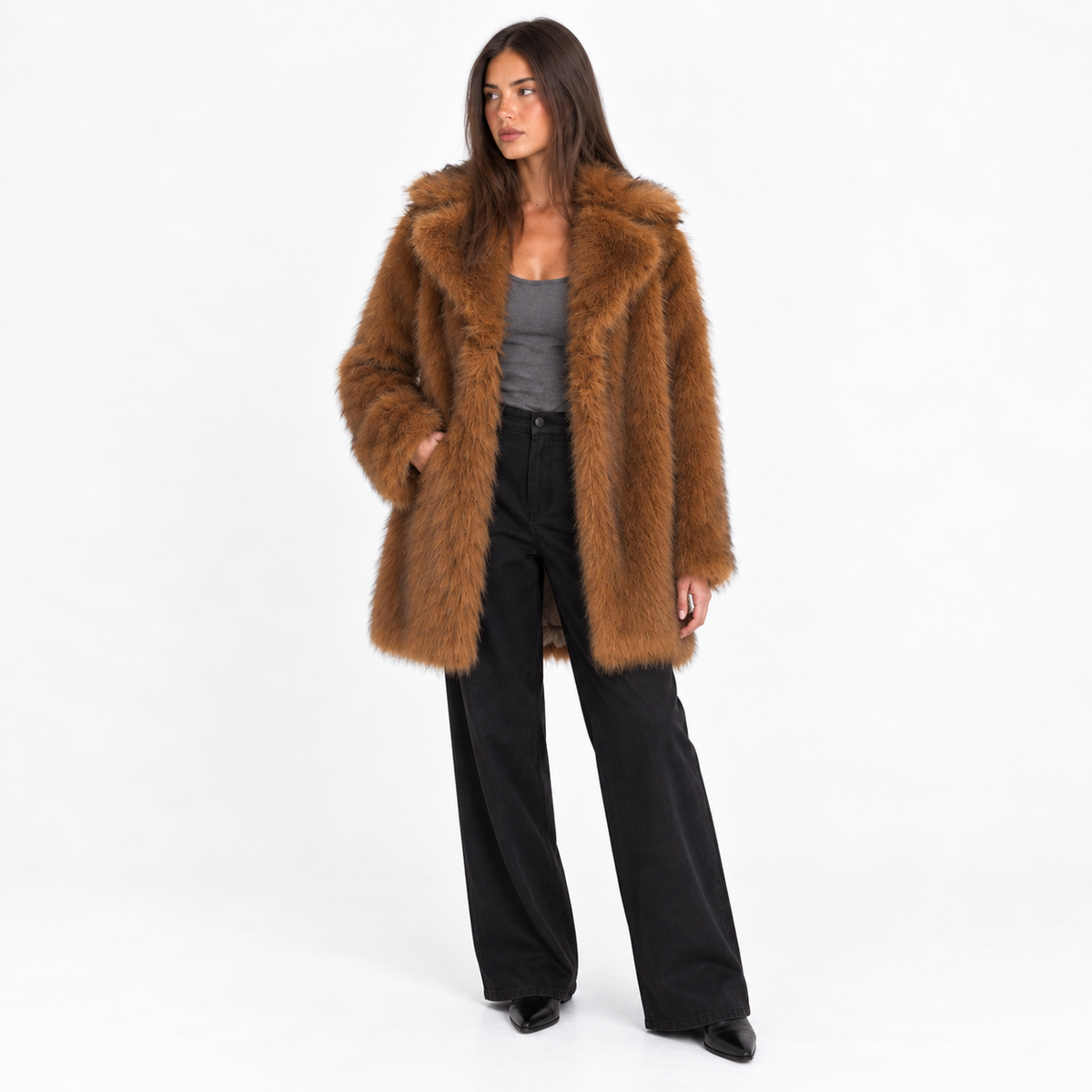 Women’s Shaggy Faux Fur Coat