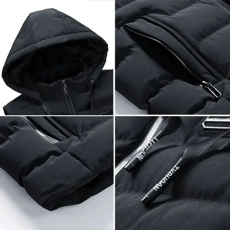 Men’s Hooded Quilted Puffer Gilet with Zip Pockets