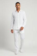 Men's Linen Blend Long Sleeve Shirt and Pants Set