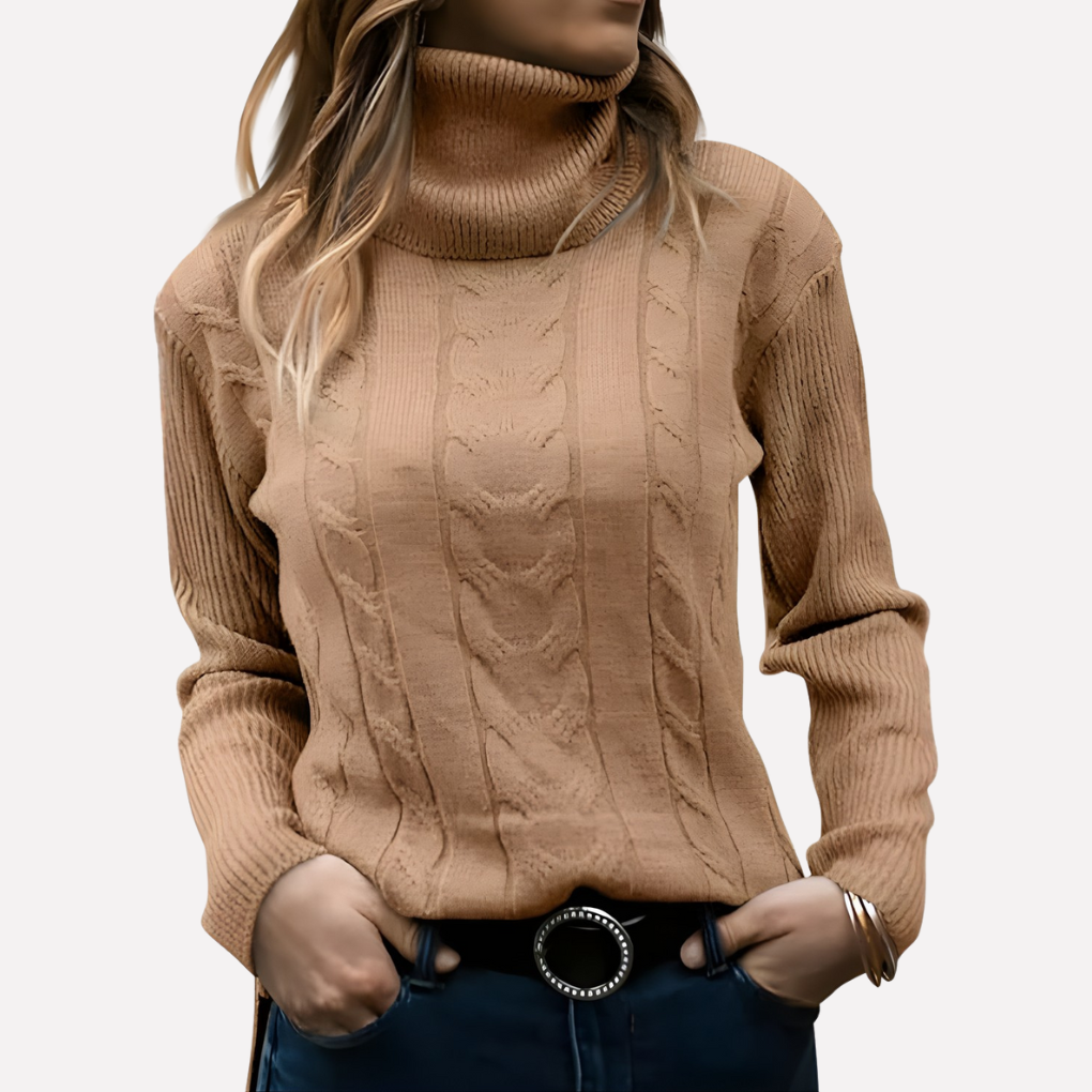 Women’s Cable Knit Turtleneck Sweater