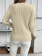 Women’s Classic Cable Knit Mock Neck Sweater