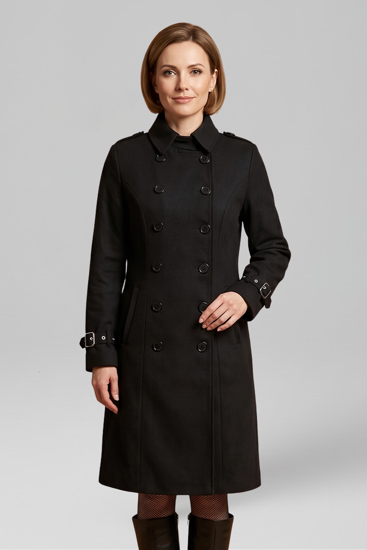 Women's Double-Breasted Buckle Cuff Trench Coat