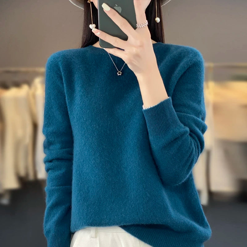 Women's Mock Neck Soft Knit Pullover Sweater